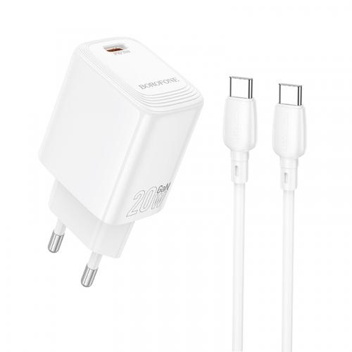 Incarcator Retea Cu Cablu USB-C Borofone BN26 Fuente, 20W, 3A, 1 x USB-C (Alb) 1 Incarcator Retea Cu Cablu USB-C Borofone BN26 Fuente, 20W, 3A, 1 x USB-C (Alb)