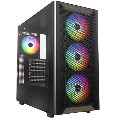 Carcasa Montech XR Wood, Middle Tower, aRGB, fara sursa (Negru)