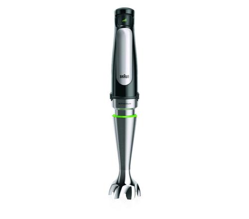 Blender de mana Braun MultiQuick 7 MQ, 1000 W, Viteza variabila, Pahar 0.6 l, Tehnologia ActiveBlade, PowerBell Plus, Sistem EasyClick Plus (Negru/Inox)