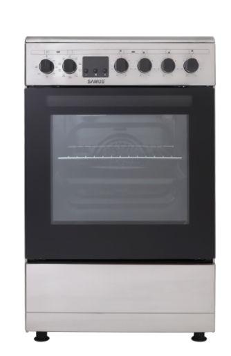 Aragaz Samus SM564VTE INOX, Electric,4 Zone de gatit vitroceramice, 56 L, 60 cm (Argintiu/Negru) 1 Aragaz Samus SM564VTE INOX, Electric,4 Zone de gatit vitroceramice, 56 L, 60 cm (Argintiu/Negru)