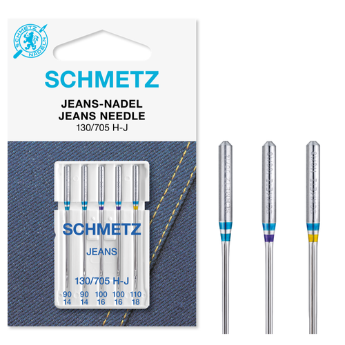 Set combinat 5 ace de cusut, Jeans, finete 90-100-110, Schmetz 130/705 H-J VWS 1 Set combinat 5 ace de cusut, Jeans, finete 90-100-110, Schmetz 130/705 H-J VWS