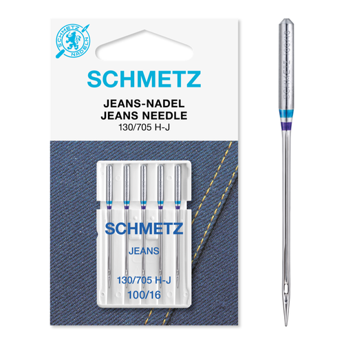 Set 5 ace de cusut, Jeans, finete 100, Schmetz 130/705 H-J VES 1 Set 5 ace de cusut, Jeans, finete 100, Schmetz 130/705 H-J VES