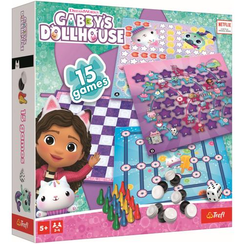 Set 15 jocuri clasice Trefl, Gabby's Dollhouse 1 Set 15 jocuri clasice Trefl, Gabby's Dollhouse