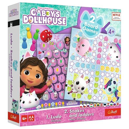 Joc Trefl Gabby' s Dollhouse 2 in 1 - Ludo si Serpisori Scari 1 Joc Trefl Gabby' s Dollhouse 2 in 1 - Ludo si Serpisori Scari