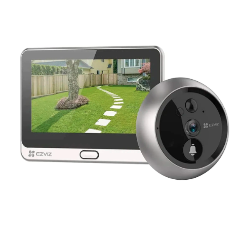 Camera de supraveghere Ezviz DP2C cu sonerie, 2MP, 1080p, IR5m, baterie de 4600 mAh, ecran color de 4.3inch, unghi larg de 155° si senzor PIR, audio bidirectional si vizualizare live disponibila 1 Camera de supraveghere Ezviz DP2C cu sonerie, 2MP, 1080p, IR5m, baterie de 4600 mAh, ecran color de 4.3inch, unghi larg de 155° si senzor PIR, audio bidirectional si vizualizare live disponibila