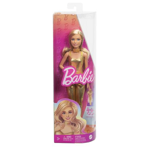 Papusa Barbie Fashionistas -Barbie blonda cu salopeta aurie 1 Papusa Barbie Fashionistas -Barbie blonda cu salopeta aurie