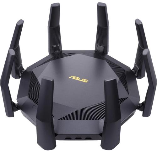 Router Wireless ASUS RT-AX89X, Gigabit, WiFi 6, Dual Band, 6000 Mbps, 8 Antene externe (Negru) 1 Router Wireless ASUS RT-AX89X, Gigabit, WiFi 6, Dual Band, 6000 Mbps, 8 Antene externe (Negru)