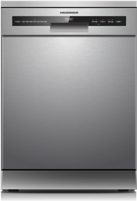Masina de spalat vase Heinner HDW-FSM60714AXD+++, 14 seturi, Clasa D, Display LED, 7 programe (Argintiu)