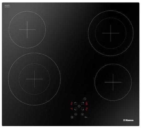 Plita incorporabila Hansa BHC96508, Vitroceramica, 4 Zone de gatit, Touch Control, Timer (Negru)