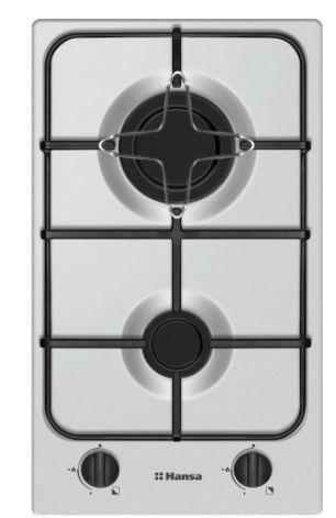 Plita incorporabila Hansa BHGI310102, Gaz, 2 zone de gatit (Argintiu)
