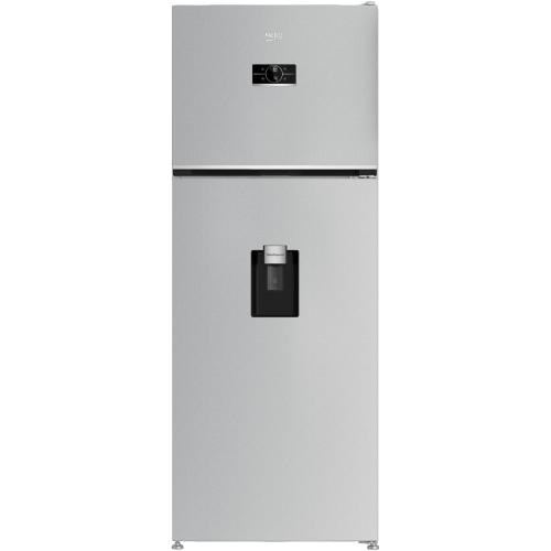 Frigider cu doua usi Beko B5RDNE504LDM, 477 l, HarvestFresh™, AeroFlow™, Everfresh+®, No Frost, Slim tank water dispenser, Display, Clasa E H 186,5 cm, Glossy Grey