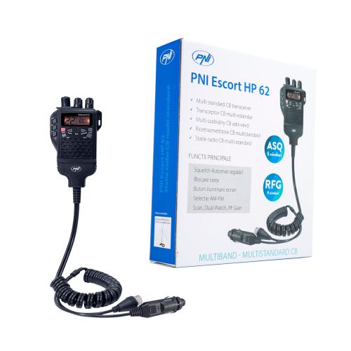 Statie radio CB portabila PNI Escort HP 62, multi standard, 4W, 12V, AM-FM, ASQ reglabil pe 5 niveluri, RF Gain pe 9 niveluri, Dual Watch, Scan, Lock 1 Statie radio CB portabila PNI Escort HP 62, multi standard, 4W, 12V, AM-FM, ASQ reglabil pe 5 niveluri, RF Gain pe 9 niveluri, Dual Watch, Scan, Lock