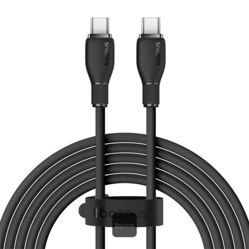 Cablu de date Baseus Pudding Series, Fast Charging, USB Type-C la USB Type-C 100W, 1.2m, Negru