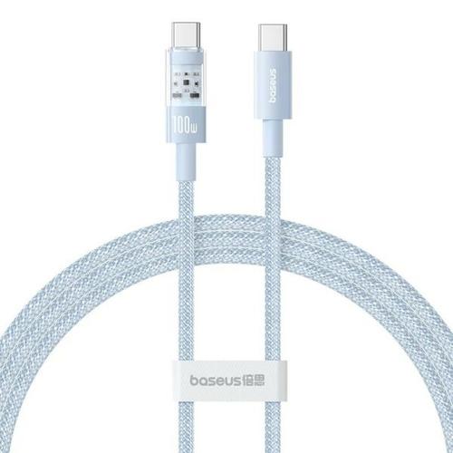 Cablu de date Baseus Gem, Fast Charging, USB Type-C la USB Type-C 100W, 2m, Albastru