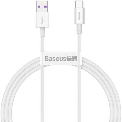 Cablu de date Baseus Pudding, Fast Charging, USB la USB Type-C 100W, 2m, Alb