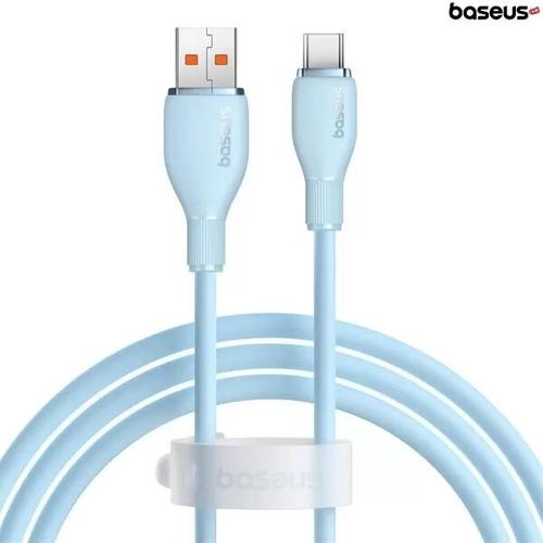 Cablu de date Baseus Pudding, Fast Charging, USB la USB Type-C 100W, 2m, Albastru
