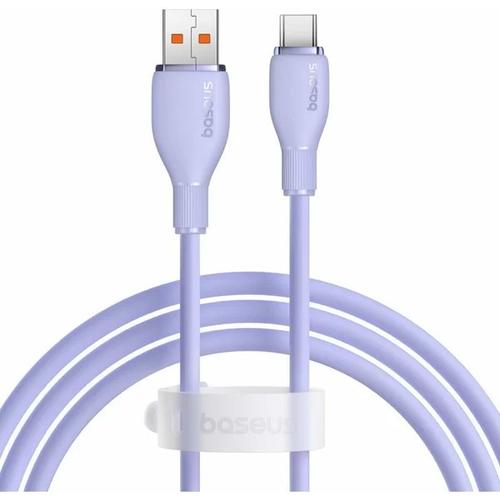 Cablu de date Baseus Pudding, Fast Charging, USB la USB Type-C 100W, 2m, Violet