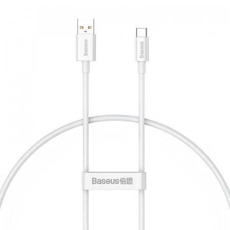 Cablu de date Baseus Superior, Fast Charging, USB la USB Type-C 100W, 1m, Alb