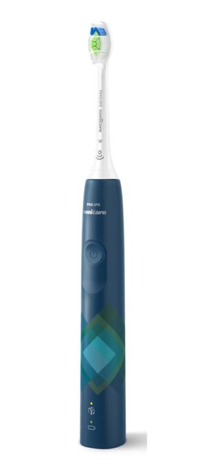 Periuta de dinti sonica electrica Philips Sonicare Seria 4100 HX3689/42, 31000 miscari/minut, 1 mod de curatare, 2 intensitati, senzor presiune, functii BrushSync & SmartTimer, 1 cap de periere (Albastru)