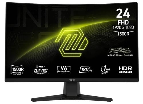 Monitor Gaming VA LED MSI 23.6inch MAG 242C, Full HD (1920 x 1080), HDMI, DisplayPort, Ecran curbat, 180 Hz, 1 ms (Negru)