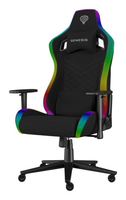 Scaun gaming Genesis TRIT 660, iluminare RGB, reglabil, Manere 2D, Negru