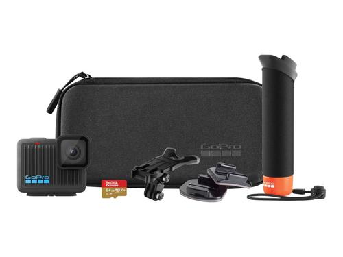 Camera video de actiune GoPro HERO 4K Specialty Bundle, 4K 30 fps, 12MP, Ecran LCD 1.76inch, Stabilizare HyperSmooth, Wi-Fi, Bluetooth, Card 64GB, Waterproof 5m (Negru)