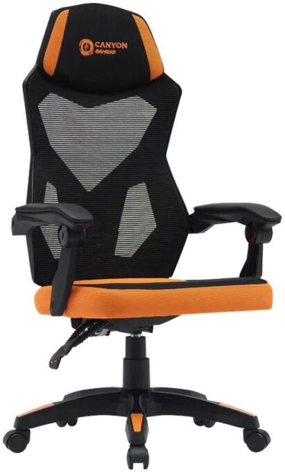 Scaun gaming CANYON Wave MCH02 Mesh, reglabil, Negru/Portocaliu