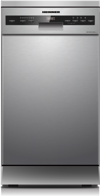 Masina de spalat vase Heinner HDW-FSM45710AXD+++, 10 seturi, Clasa D, Display LED, 7 programe (Argintiu)