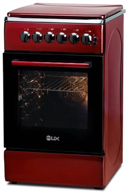 Aragaz mixt LDK 5060 ECAI BORDO RMV NG, Gaz, 4 Arzatoare, Aprindere electrica, Cuptor electric, 46 L, 60 cm (Bordo)