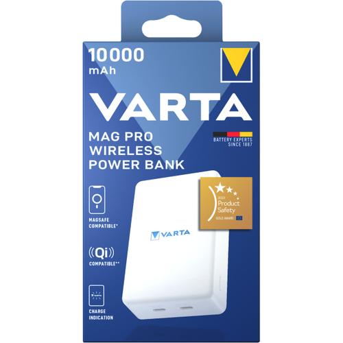 Baterie Externa Wireless Varta Mag Pro, 10000 mAh, 20 W, 1 x QI - 2 x USB-C (Alb) 1 Baterie Externa Wireless Varta Mag Pro, 10000 mAh, 20 W, 1 x QI - 2 x USB-C (Alb)