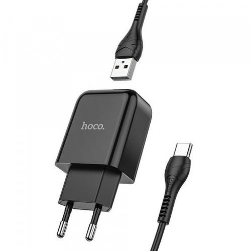 Incarcator Retea Cu Cablu USB-C HOCO N2, 10W, 2A, 1 x USB-A, Negru 1 Incarcator Retea Cu Cablu USB-C HOCO N2, 10W, 2A, 1 x USB-A, Negru
