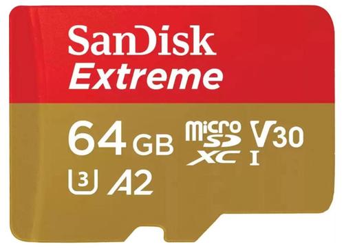 Card de memorie SanDisk Extreme SDSQXAH-064G-GN6MN, MicroSDXC, 64GB, UHS-I U3, Clasa 10, V30