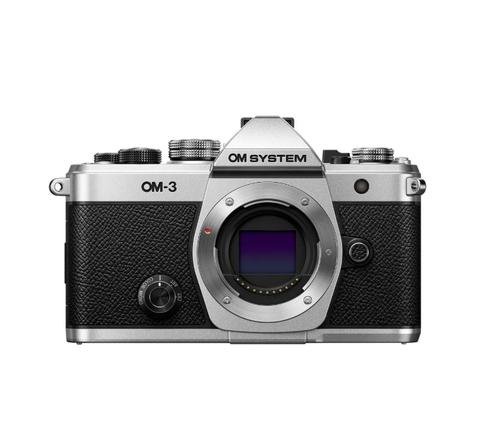 Aparat Foto Mirrorless OM System OM-3, 20MP Video 4K, Body only, Wi-Fi, Bluetooth, Micro HDMI, Micro HDMI, Montura MFT (Argintiu/Negru)