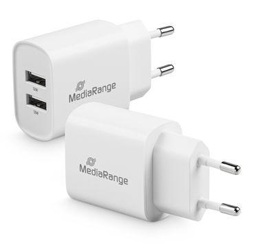 Incarcator MediaRange MRMA114, 12W, Fast Charging, 2x USB-A (Alb)
