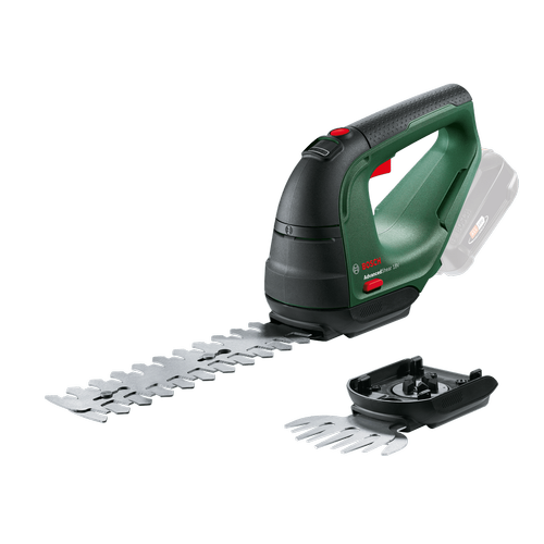 Foarfeca de tuns iarba/arbusti Bosch AdvancedShear, pe acumulator, 18 V, 200 mm lungime cutit, 100 mm latime cutit, 8 mm distanta dinti, cutit iarba 100 mm, cutit arbusti 200 mm, fara acumulator/incarcator (Verde)