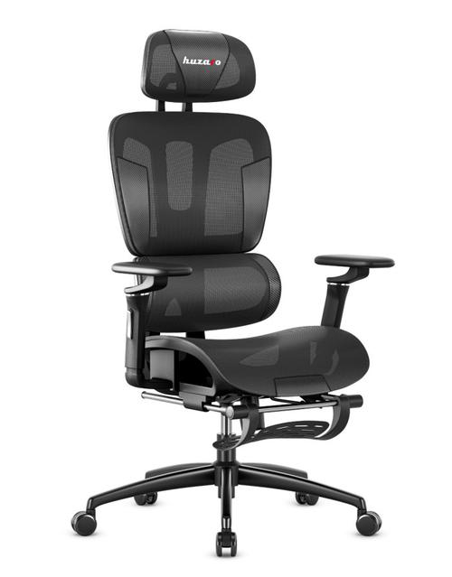 Scaun de gaming Huzaro Combat 7.9, Max 140 kg, Cotiere cu reglare 5D, Suport picioare, Spatar si tetiera reglabila, Mesh HD (Negru)