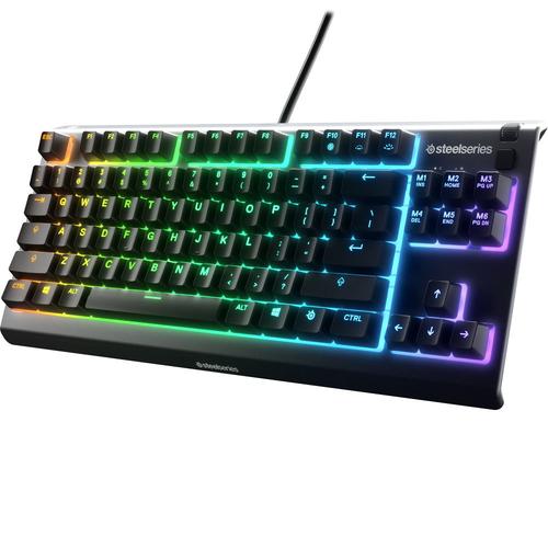 Tastatura Gaming Mecanica SteelSeries Apex 3 TKL, USB, iluminare RGB, Layout US (Negru)