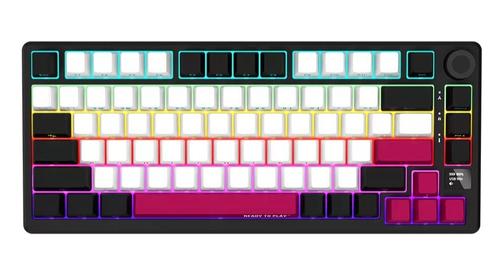 Tastatura mecanica Lorgar - KBP7075W, wireless, Linear, RGB (Negru/Rosu)