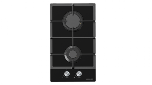 Plita incorporabila HEINNER HBH-M302FGBK, Gaz, 2 arzatoare, Aprindere electrica, Sticla (Negru)
