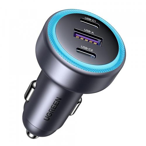 Incarcator Auto UGREEN EC307, 30W, 3A, 1 x USB-C - 2 x USB-A, Gri