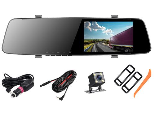 Camera video auto fata spate tip oglinda Tracer 4.5D FHD Vela, 1920x1080, Ecran LCD 4.5inch, Mod parcare, Microfon, Sensor G (Negru)