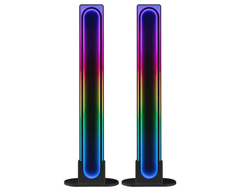 Lampi RGB ambientale Tracer Smart Vibe, Detectare sunet, 2.5Wx2, Bluetooth 5.0 si Wi-Fi, Telecomanda (Negru)