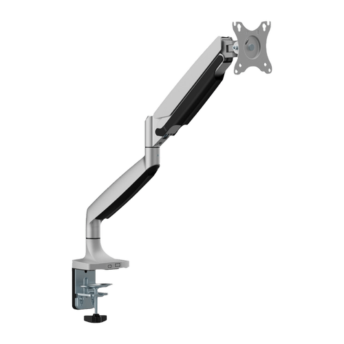 Suport birou 1 monitor Serioux MM82-C012, gas spring, 17″-45″, 16kg, Argintiu
