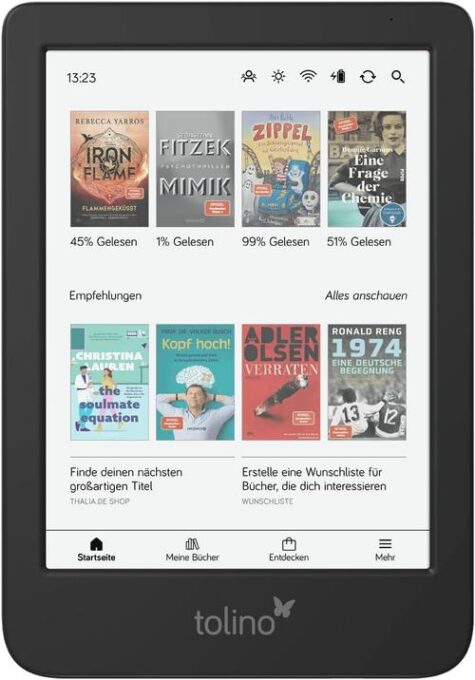 eBook Reader Tolino Shine Color, Ecran Color 6inch E Ink Kaleido 3, Bluetooth, 512MB RAM, 16GB Flash, Wi-Fi, USB-C (Negru)