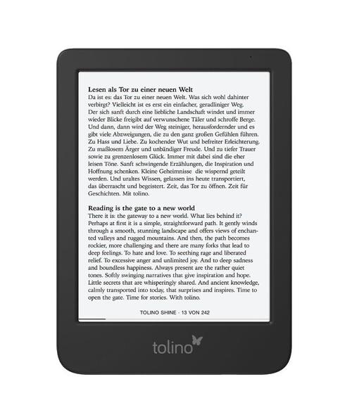 eBook Reader Tolino Shine Gen 5, Ecran E-Ink Carta 1300 6inch, 512MB RAM, 16GB Flash, Wi-Fi, Bluetooth, USB-C, IPX8 (Negru)