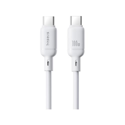 Cablu alimentare si date Baseus Silky, USB Type-C la USB Type-C, 100 W, 2m (Alb)