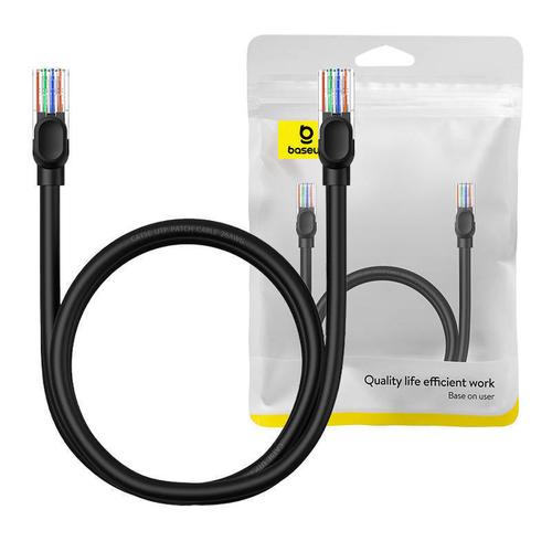 Cablu patch cord Baseus UTP Cat5, 1m, PVC, 1Gbps (Negru)