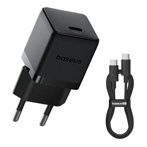 Incarcator retea Baseus Palm, 20 W, 1 x USB Type-C 5V/3.0A, include cablu USB Type-C la USB Type-C 1m (Negru)