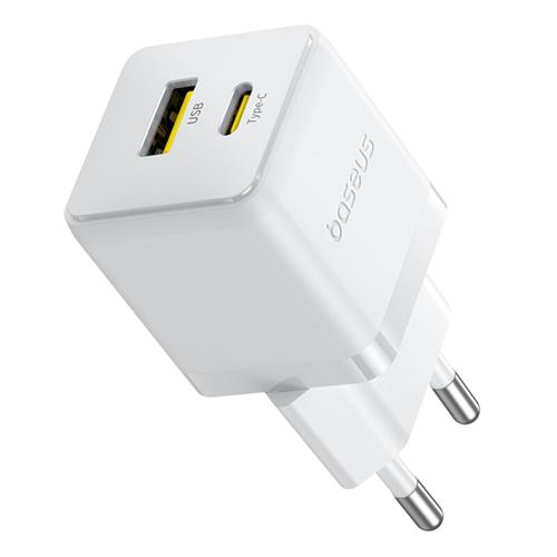Incarcator retea Baseus Palm P1011160A213-00, 30 W, 1 x USB Type-C, 1 x USB (Alb)