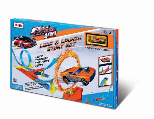 Circuit acrobatii cu bucla si lansare Maisto (Multicolor)